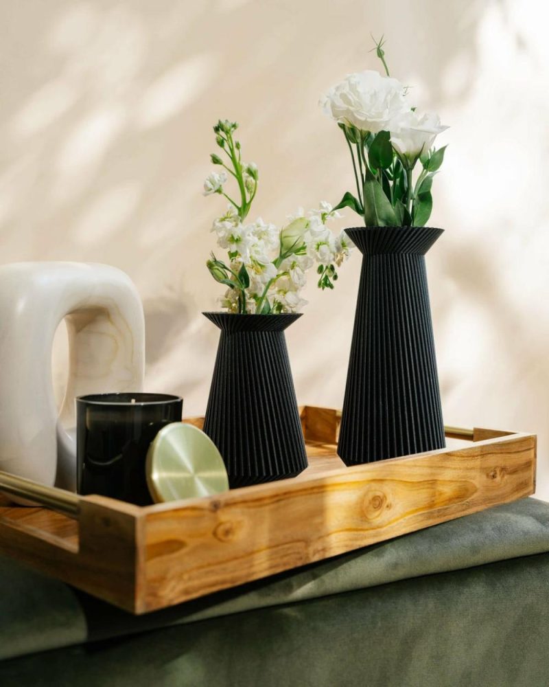 Organic Modern Vases | Banda™ Black Pampas Vase Organic Modern Vases Organic Modern Vases