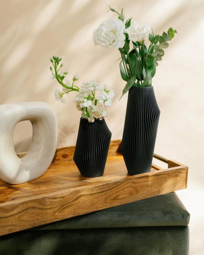 Organic Modern Vases | Nova™ Modern Black Vase Organic Modern Vases Organic Modern Vases