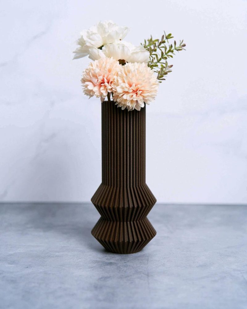 Organic Modern Vases | Zephyr™ Brown Mid Century Modern Vase Organic Modern Vases Organic Modern Vases